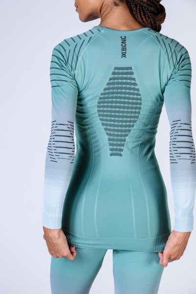 Т/Б Верх X-Bionic INVENT Graphics Shirt LS Wmn (; M; E411 Sage_Green/Light_Grey/Optical_White)